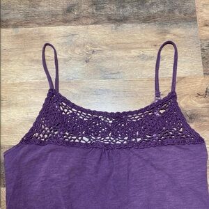 Purple Crochet Trim Women's Top